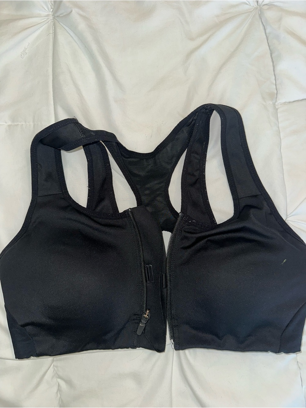 Nike Black Front-Zip High Support Sports Bra